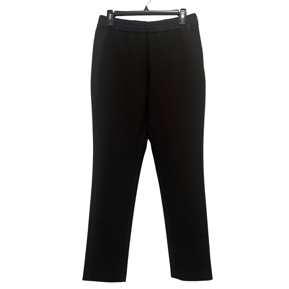 Kate Spade Pants Black Side Zip Gold Hardware Slim Straight Dress Trousers 8